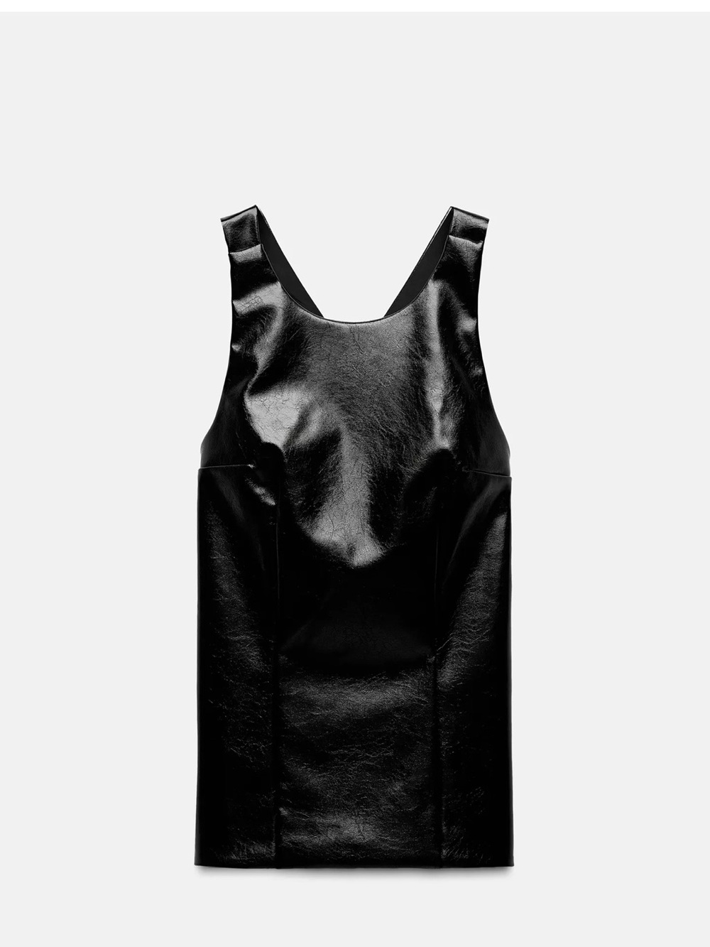 Zara Black Faux Leather Top